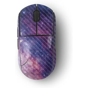 MightySkins Carbon Fiber Skin Compatible with Logitech G Pro Wireless Gaming Mouse - Violet Stars | Protective, Durable Textured Carbon Fiber Finish | Easy to Apply