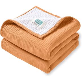 Muslin Baby Blankets for Boys, 100% Cotton Breathable Baby Swaddle Blanket, Perfect Size 37''x37'' Soft Receiving Blankets for Boys, 4-Layer Baby Boy Blanket (Medium Turquoise)