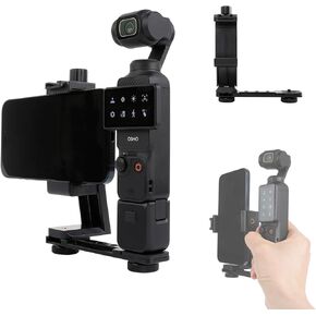 Aluminium Alloy Phone Holder Mount for DJI Pocket 3, Cell Phone Holder Tripod Adapter Phone Clip Expansion Accessories with 1/4" Thread Hole for DJI Osmo Pocket 3