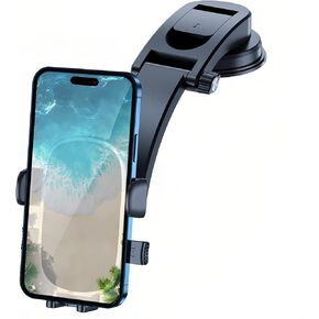 Phone Mount for Car，2-in-1 Car Phone Holder for Car Dashboard or Windshield，Compatible with All Smartphones