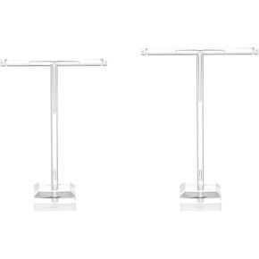 uxcell Earring Display Stands, 2pcs Earring Holder T Bar Earring Organizer Earring Display Storage Rack for Necklaces Bracelet Photography Prop, White