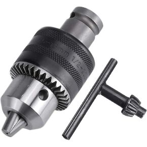 Mesee 1.5-13mm Capacity 1/2-20 UNF Thread Key Drill Chuck with SDS Plus Adapter Air Impact Wrench Converter Conversion Tool with Chuck Key