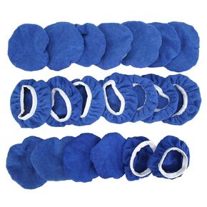 Car Polishing Pad, 20 Pieces Microfiber Fleece Bonnet Buffing Pad Waxing Buffing Cover for 5 to 6in Auto Polishers