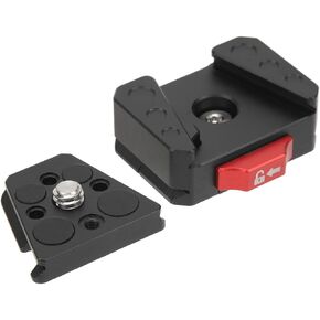 V Lock Quick Release Plate, Aluminum Alloy V Mount Battery QR Plate with 1/4 Screw Hole, Multipurpose Mini V Lock Assembly Kit for DSLR Tripod