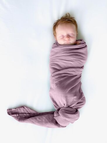 Baby Want Designs 70% Bamboo Viscose & 30% Organic Cotton Swaddle Set with Bow – Soft, Breathable 47x47 Inch Swaddle Blankets for Newborn Girls – Premium Baby Gift (Soft White) in Saudi Arabia