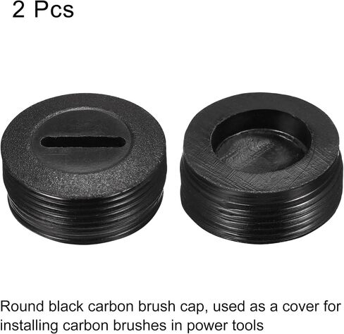 MECCANIXITY Carbon Brush Holder Cap Motor Electric Brush Plastic Cover Thread Black 20mm OD 8mm Height, Pack of 2 in Saudi Arabia