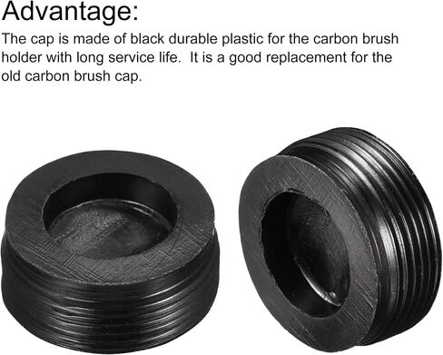 MECCANIXITY Carbon Brush Holder Cap Motor Electric Brush Plastic Cover Thread Black 20mm OD 8mm Height, Pack of 2 in Saudi Arabia