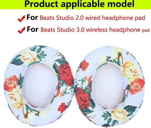 Replacement Ear Pads Compatible with Beats by Dr.Dre Studio 2.0 B0500 B0501 Wireless/Wired Studio 3.0 Headphones Soft Comfort Protein Leather Memory Foam Springback (Titanium) in Saudi Arabia