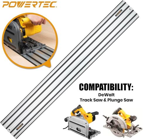 POWERTEC 110" Track Saw Guide Kit for DeWalt, Includes 2PK 55" Guide Rails, 1PK Guide Rail Connector, and 2PK 5-3/8" Track Saw Clamps (72060) in Saudi Arabia
