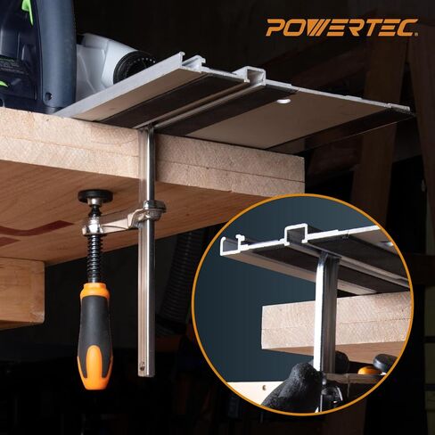 POWERTEC 110" Track Saw Guide Kit for DeWalt, Includes 2PK 55" Guide Rails, 1PK Guide Rail Connector, and 2PK 5-3/8" Track Saw Clamps (72060) in Saudi Arabia