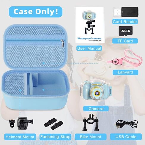 حافظة كاميرا للأطفال متوافقة مع Agoigo/ESOXOFFORE/GKTZ/Anchioo/MINIBEAR/Seckton/Goopow كاميرا رقمية مقاومة للماء محمولة ومطبوعة فورية، حامل منظم حقيبة تخزين، أزرق in Kuwait