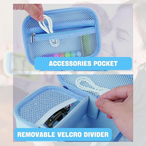 حافظة كاميرا للأطفال متوافقة مع Agoigo/ESOXOFFORE/GKTZ/Anchioo/MINIBEAR/Seckton/Goopow كاميرا رقمية مقاومة للماء محمولة ومطبوعة فورية، حامل منظم حقيبة تخزين، أزرق in Kuwait