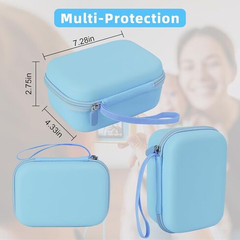 حافظة كاميرا للأطفال متوافقة مع Agoigo/ESOXOFFORE/GKTZ/Anchioo/MINIBEAR/Seckton/Goopow كاميرا رقمية مقاومة للماء محمولة ومطبوعة فورية، حامل منظم حقيبة تخزين، أزرق in Kuwait