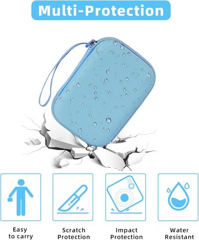 حافظة كاميرا للأطفال متوافقة مع Agoigo/ESOXOFFORE/GKTZ/Anchioo/MINIBEAR/Seckton/Goopow كاميرا رقمية مقاومة للماء محمولة ومطبوعة فورية، حامل منظم حقيبة تخزين، أزرق in Kuwait