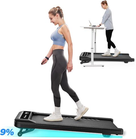MERACH Under Desk Treadmill,Walking Pad Treadmill 3 in 1 for Home/Office with 265lb Capacity, 2.75HP Portable Walking Treadmill with Magnetic Remote Control, LED Display, Portable Handle in Saudi Arabia