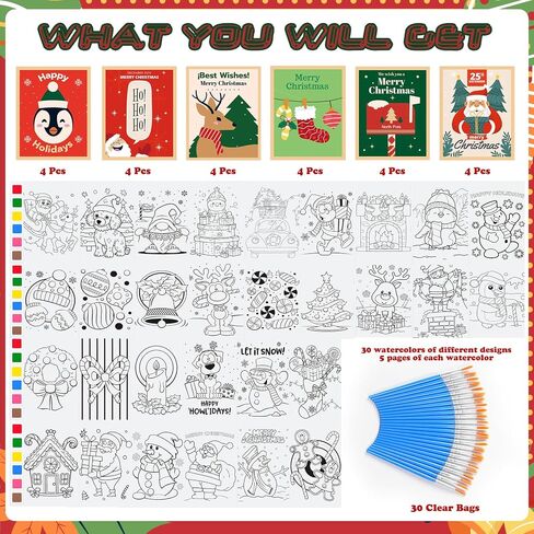 Halloween Party Favors for Kids 24 Pack(168 PCS) Halloween Watercolor Coloring Books with Goodie Bag Classroom Carnival Prizes Non Candy Trick or Treat Toys for Boys Girls Gifts School Party Supplies in Saudi Arabia