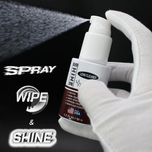 Shine Liquid Cleaner 1.7oz Spray + Care Kit Powered by SIBERIAN USA (1) Upgraded Fabric Cloth, (1) Screwdriver | Complete Set for Camera, Devices, Eyewear Lenses 50ml in Saudi Arabia