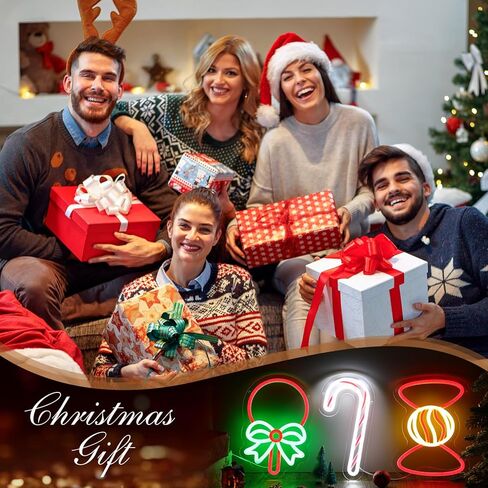 retisee 3 حزمة عيد الميلاد النيون علامة الزينة أدى ضوء علامات لعيد الميلاد جدار ديكور الحلوى النيون علامة عيد الميلاد النيون الجدار ضوء الديكور لعيد الميلاد حزب غرفة نوم نافذة الديكور الداخلي in Kuwait