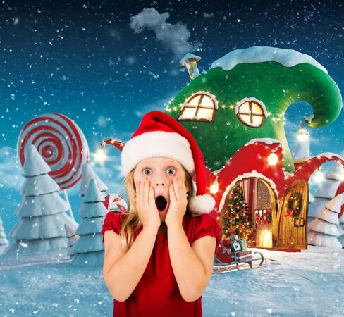10X8FT Fantasy Christmas Backdrop Snow Candy House Baby Portrait Photo Photography Backdrop Christmas Decoration Props Studio Background DH-139 in Saudi Arabia