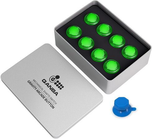 qanba Gravity KT Arcade buttons Mechanical 30mm Snap-in Mechanical Pushbutton (Boxed (Clear Light green 30mm) in Saudi Arabia
