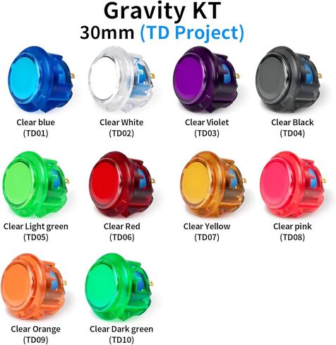 qanba Gravity KT Arcade buttons Mechanical 30mm Snap-in Mechanical Pushbutton (Boxed (Clear Light green 30mm) in Saudi Arabia