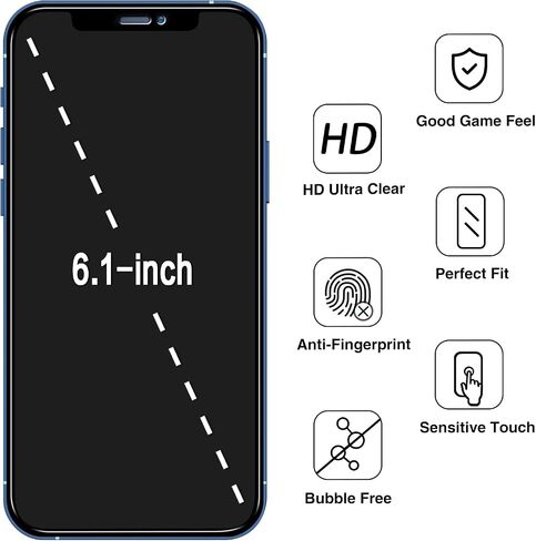 HPTech (2 Pack) Privacy Screen Protector Designed for iPhone 12 Pro Max 6.7-Inch Anti-Spy Tempered Glass, Anti Scratch, Bubble Free in Saudi Arabia