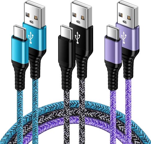 USB C Charger Cord [3-Pack,3FT] Type C Fast Charging Cable for iPhone 16 Pro/15/15 Pro/15 Pro Max/15 Plus, Android Phone Charger Cable Power Cord for Samsung Galaxy S24 S23 A35 5G A15 A14 S22 A55 A54 in Saudi Arabia