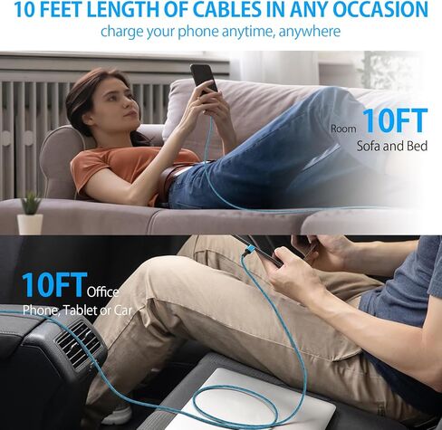 USB C Charger Cord [3-Pack,3FT] Type C Fast Charging Cable for iPhone 16 Pro/15/15 Pro/15 Pro Max/15 Plus, Android Phone Charger Cable Power Cord for Samsung Galaxy S24 S23 A35 5G A15 A14 S22 A55 A54 in Saudi Arabia