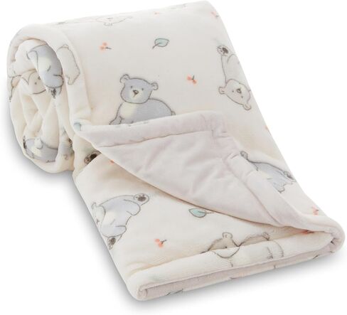2-Ply Infant Blanket - Soft Fleece with Polyfill for Extra Fluffiness - Cozy and Warm Baby Blanket for Boys and Girls, 30x40 Inches - Dinosaur, Butterfly, Alphabet, Elephant, Bear Prints in Saudi Arabia