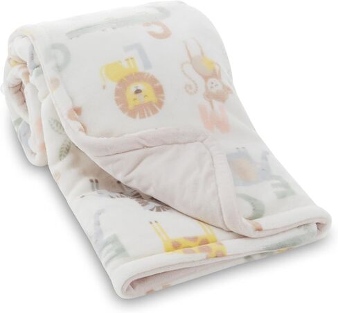 2-Ply Infant Blanket - Soft Fleece with Polyfill for Extra Fluffiness - Cozy and Warm Baby Blanket for Boys and Girls, 30x40 Inches - Dinosaur, Butterfly, Alphabet, Elephant, Bear Prints in Saudi Arabia