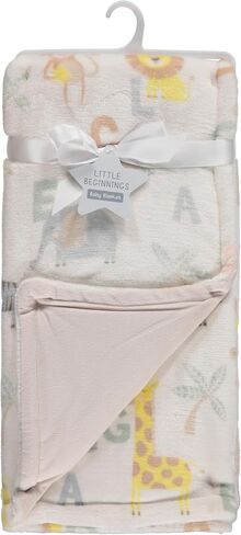 2-Ply Infant Blanket - Soft Fleece with Polyfill for Extra Fluffiness - Cozy and Warm Baby Blanket for Boys and Girls, 30x40 Inches - Dinosaur, Butterfly, Alphabet, Elephant, Bear Prints in Saudi Arabia