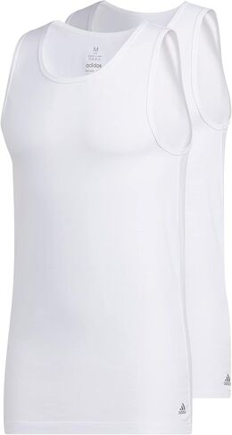 تي شيرت داخلي رجالي من القطن القابل للتمدد من adidas (عبوة من قطعتين)، أبيض/أبيض، مقاس XX-Large in Saudi Arabia