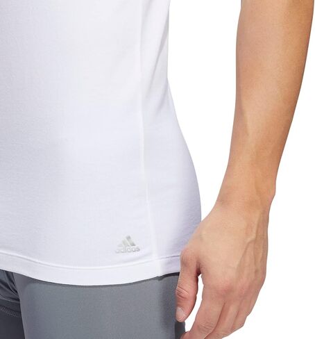 تي شيرت داخلي رجالي من القطن القابل للتمدد من adidas (عبوة من قطعتين)، أبيض/أبيض، مقاس XX-Large in Saudi Arabia