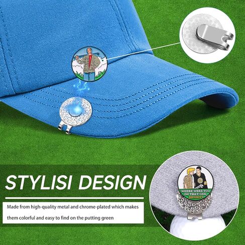 Funny Magnetic Ball Markers Clips, Distinctive Golf Ball Markers for Putting Green, Golf Ball Marker Hat Clips Magnet for Golf Lovers Gifts Golfing Accessories in Saudi Arabia