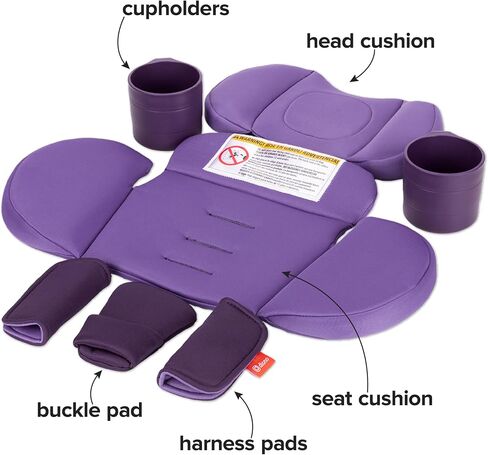 Diono Radian 3R Comfort Travel Kit, Infant Car Seat Accessory, Compatible with Radian 3R, 7-Piece Kit (2 Harness Pads, 1 Buckle Pad, Head Cushion, Seat Cushion, 2 Cupholders), Gray Storm in Saudi Arabia