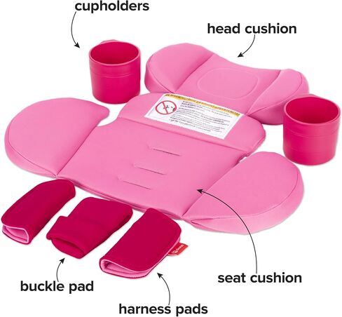 Diono Radian 3R Comfort Travel Kit, Infant Car Seat Accessory, Compatible with Radian 3R, 7-Piece Kit (2 Harness Pads, 1 Buckle Pad, Head Cushion, Seat Cushion, 2 Cupholders), Gray Storm in Saudi Arabia