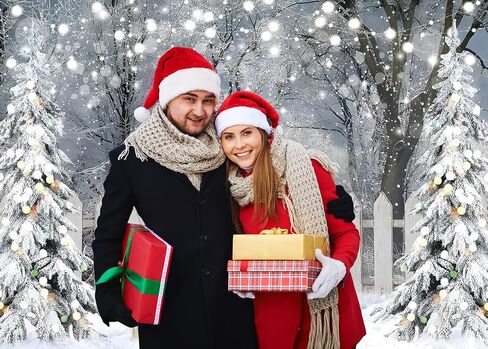 AIIKES 10X8FT Winter Photography Backdrop Glitter White Snow Forest Pine Tree Backdrop Christmas Holiday Party Decor Banner Kids Portrait Photo Studio Props 12-621 in Saudi Arabia