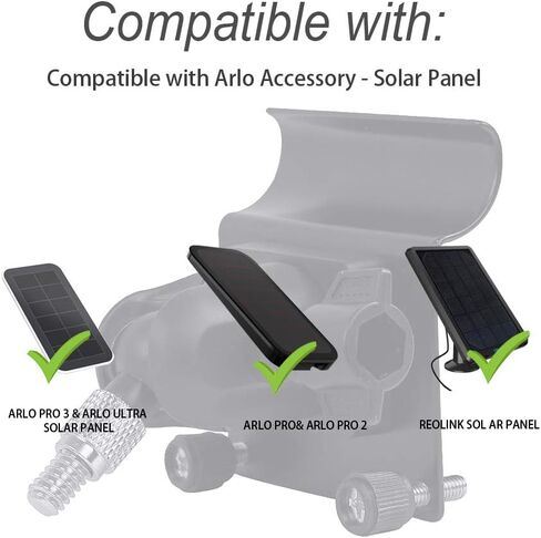 HOLACA Vinyl Siding Hooks for Arlo Pro 2 Solar Panel Arlo Pro 3 Solar Panel,Essential Solar Panel ,Siding Hanger Clips for Mounting Home Security System, Weatherproof Stainless Steel Material (Black) in Saudi Arabia