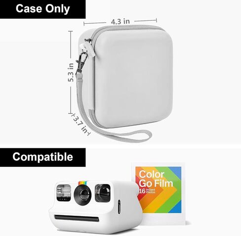 حافظة Leayjeen Polaroid Go متوافقة مع Polaroid Go Generation 2 - كاميرا فورية صغيرة، حقيبة تخزين للسفر لكاميرا Polaroid Go وملحقات الأفلام (أبيض) (الجراب فقط) in Kuwait