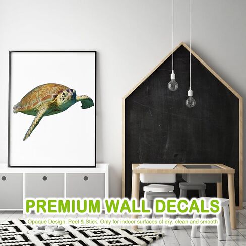 Turtle Wall Stickers Gifts Christmas - Sea Turtle Wall Decals Peel and Stick - Turtle Wall Stickers Removable - Sea Turtle Animals Wall Decor for Kids Baby Bedroom Bathroom Living Room in Kuwait