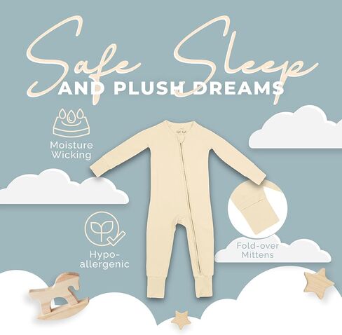 Nyte Nyte Baby - ملابس نوم للأطفال - ملابس نوم للأطفال بأكمام طويلة مع قفازات قابلة للتعديل وقبضة مضادة للانزلاق in Kuwait