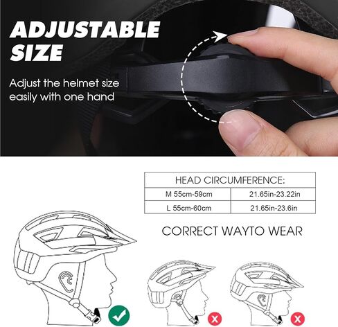 Bike Helmet, Shinmax Adult Cycling Helmet with USB Rechargeable LED Front and Back Light Bicycle Helmets for Men Women Removable Visor Ebike Helmet for Mountain, Road, Biking (Black, Large) in Saudi Arabia