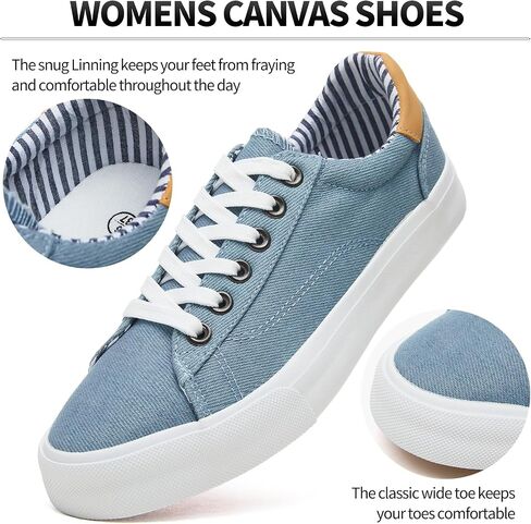Iarus Women's Fashion Sneakers Low Top White Canvas Shoes for Womens Comfortable Breathable Lace-Up in Saudi Arabia