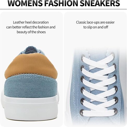 Iarus Women's Fashion Sneakers Low Top White Canvas Shoes for Womens Comfortable Breathable Lace-Up in Saudi Arabia
