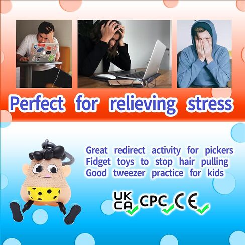 Kiss Fun Hair Pulling Fidget Polka Toys, Anti Worry Toys and Venting Novelty Toys, ﻿ Great Redirect Activity for Pickers, for Boys Girls Pop Picking Fidget Toy in Saudi Arabia