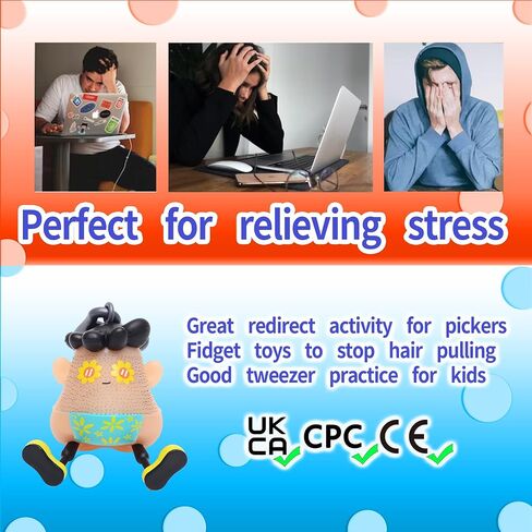 Kiss Fun Hair Pulling Fidget Polka Toys, Anti Worry Toys and Venting Novelty Toys, ﻿ Great Redirect Activity for Pickers, for Boys Girls Pop Picking Fidget Toy in Saudi Arabia