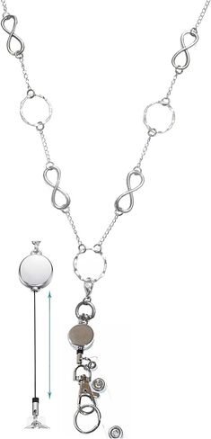 Hidden Hollow Beads Retractable Badge Reel, Heart Chain Women's Beaded Lanyard, Strong, ID Card Holder, Keys Teacher Nurse Cruise Key Keychain in Saudi Arabia