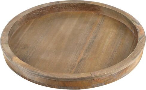 Wooden Decorative Tray, White Round Serving Tray is Suitable as Plant Tray, Rustic Wedding Decoration Tray,Beaded Decorative Tray in Saudi Arabia