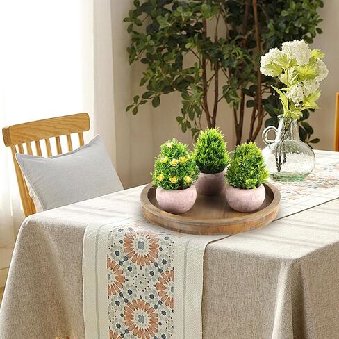 Wooden Decorative Tray, White Round Serving Tray is Suitable as Plant Tray, Rustic Wedding Decoration Tray,Beaded Decorative Tray in Saudi Arabia