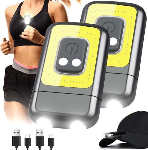 800Lumens Running Light, 5 Lighting Modes Headlamp Lightweight Clip On Light with COB Red/Green Light Night Vision, LED Safety Light Rechargeable for Running Working Camping Hiking and Reading in Saudi Arabia